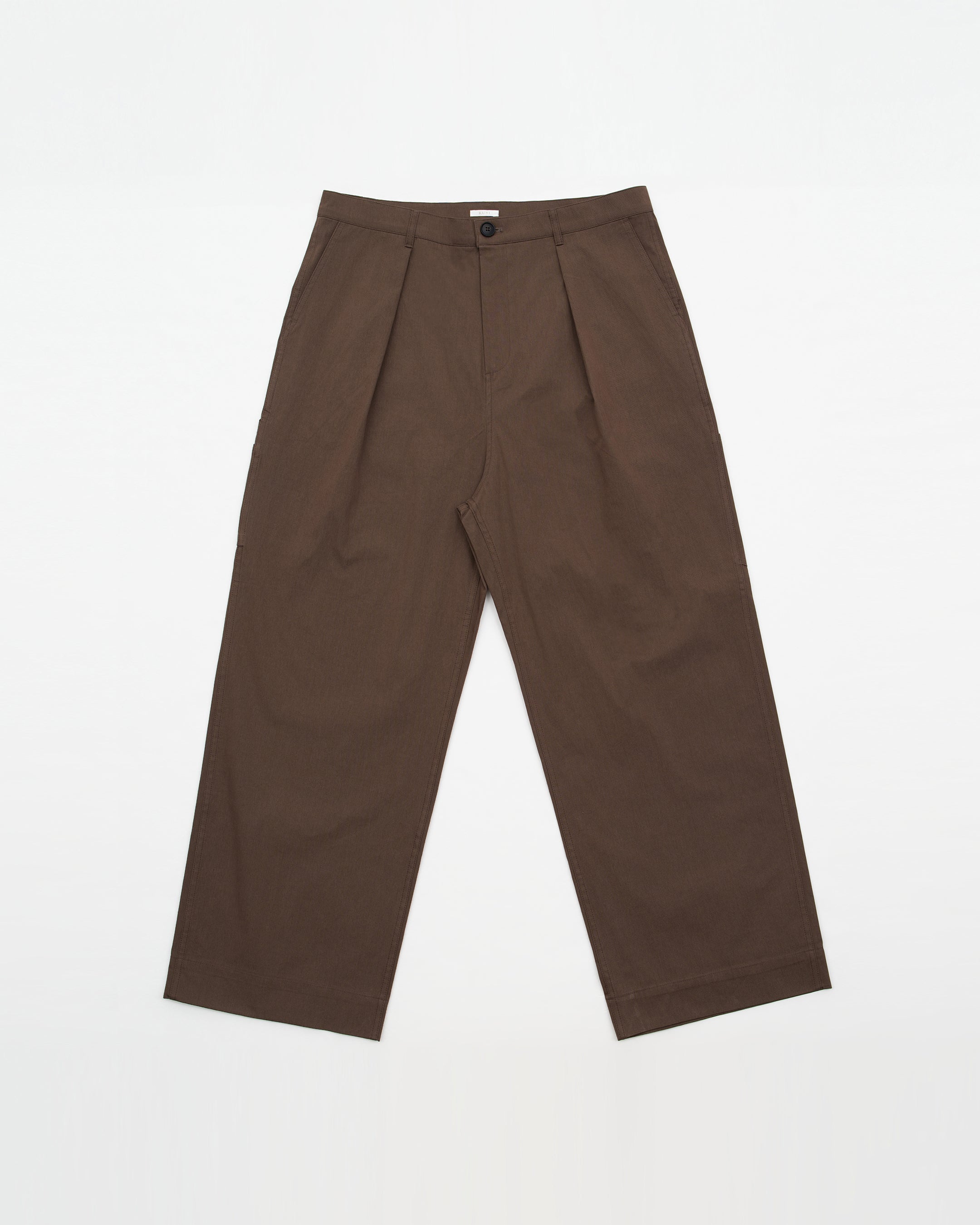 Kuni Pleats Work Pants (Brown)